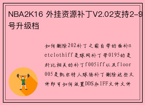NBA2K16 外挂资源补丁V2.02支持2-9号升级档
