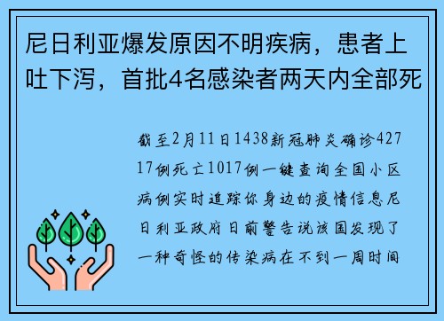 尼日利亚爆发原因不明疾病，患者上吐下泻，首批4名感染者两天内全部死亡